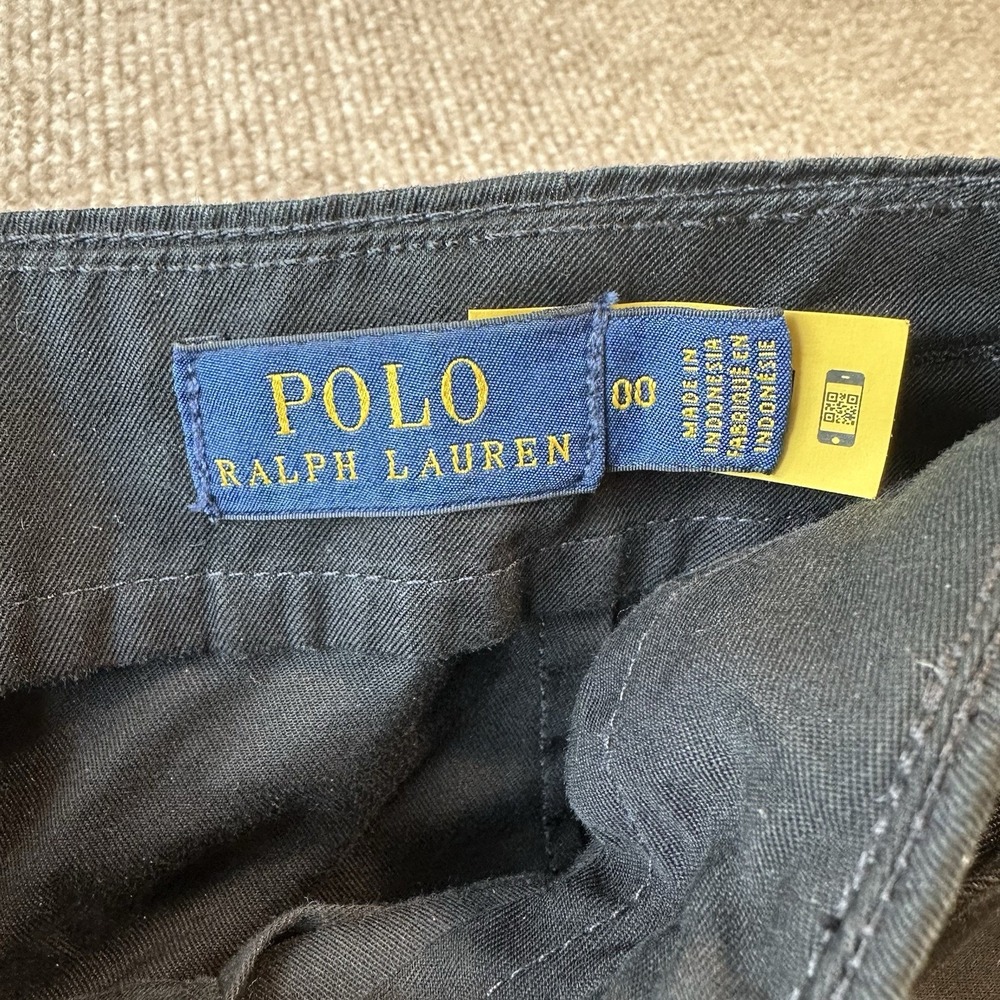 Polo Ralph Lauren Belted Twill Woman's Trousers Black Size‎ 00 - Picture 4 of 9